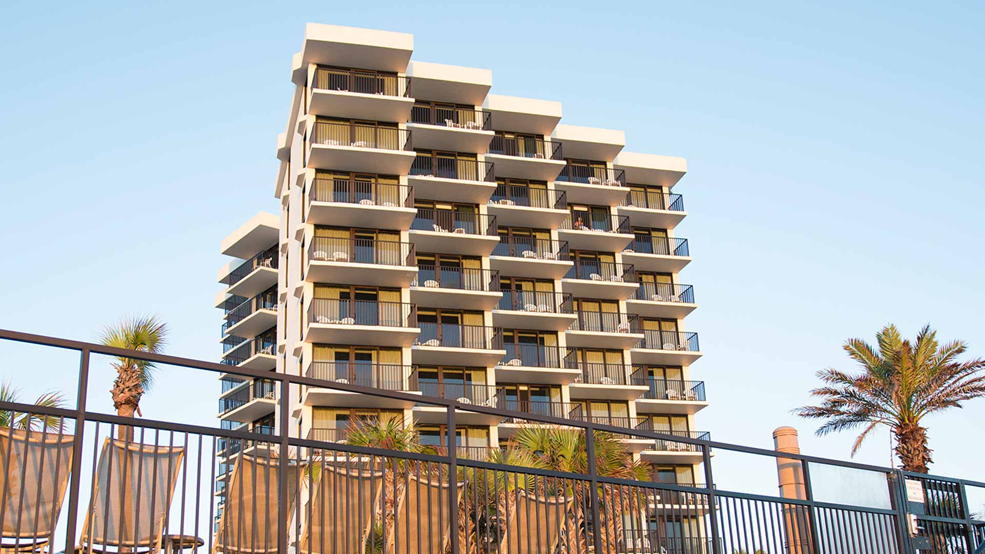 Building exterior view from the beach